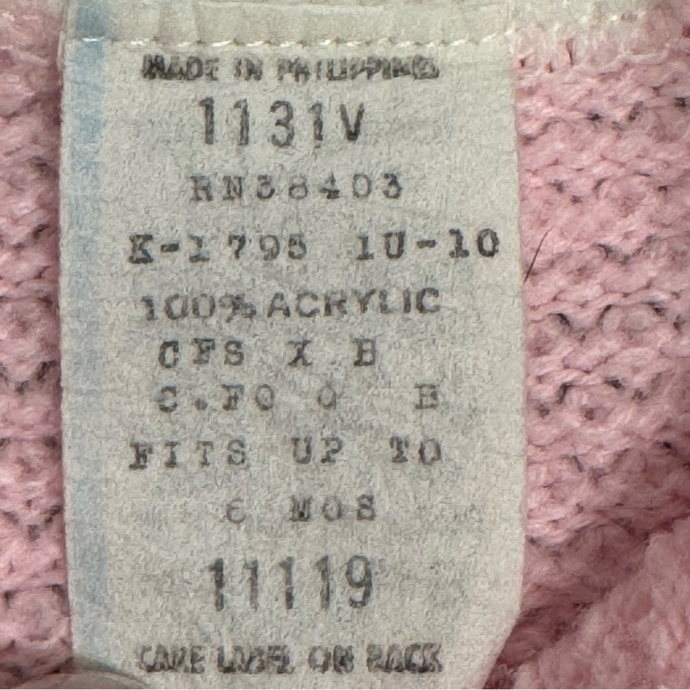 Vintage Pink Knitted‎ Romper 6 Months Zip Up Footed Outfit **See Description**￼ - Picture 3 of 6